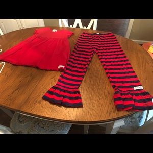 Ruffle Girl Knit Shirt and Pants Outfit